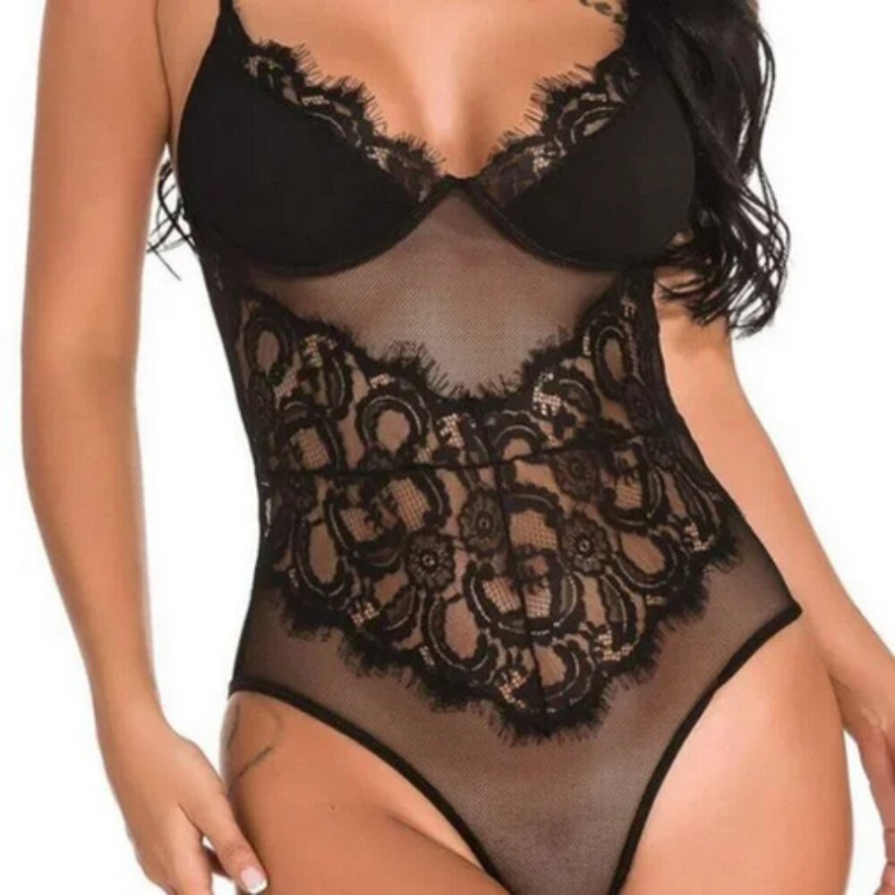 Floral Lace Lingerie One Piece